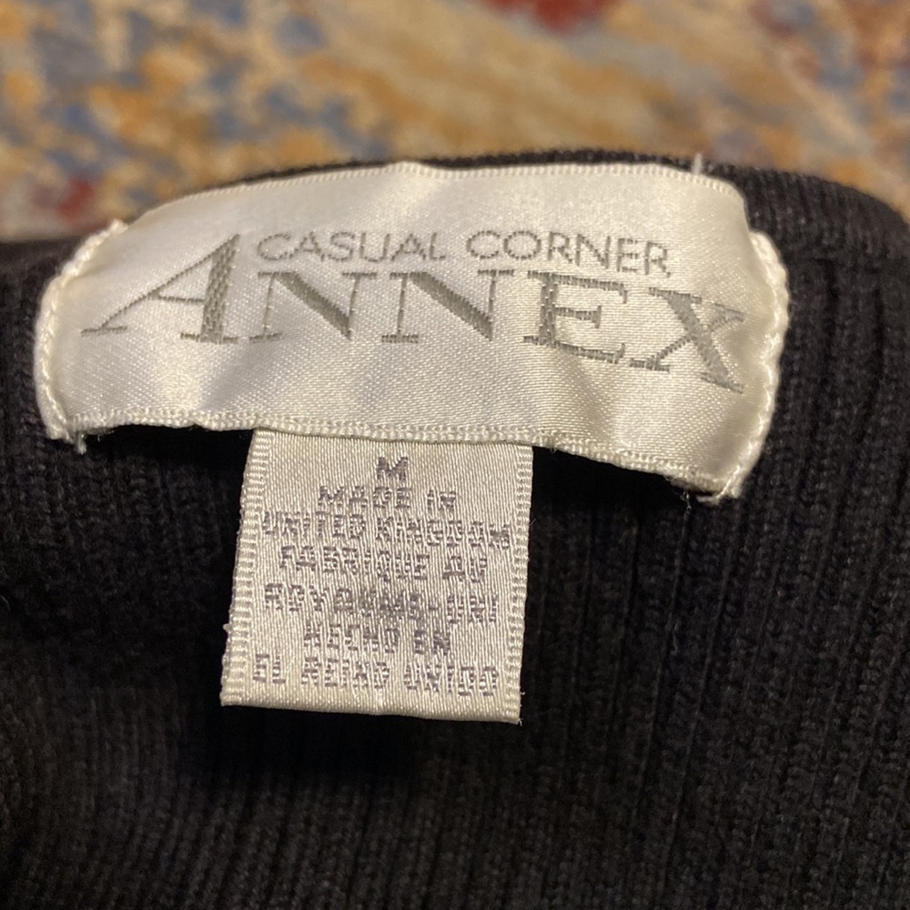 Black Ribbed Button Down Sweater - Picture 5 of 5